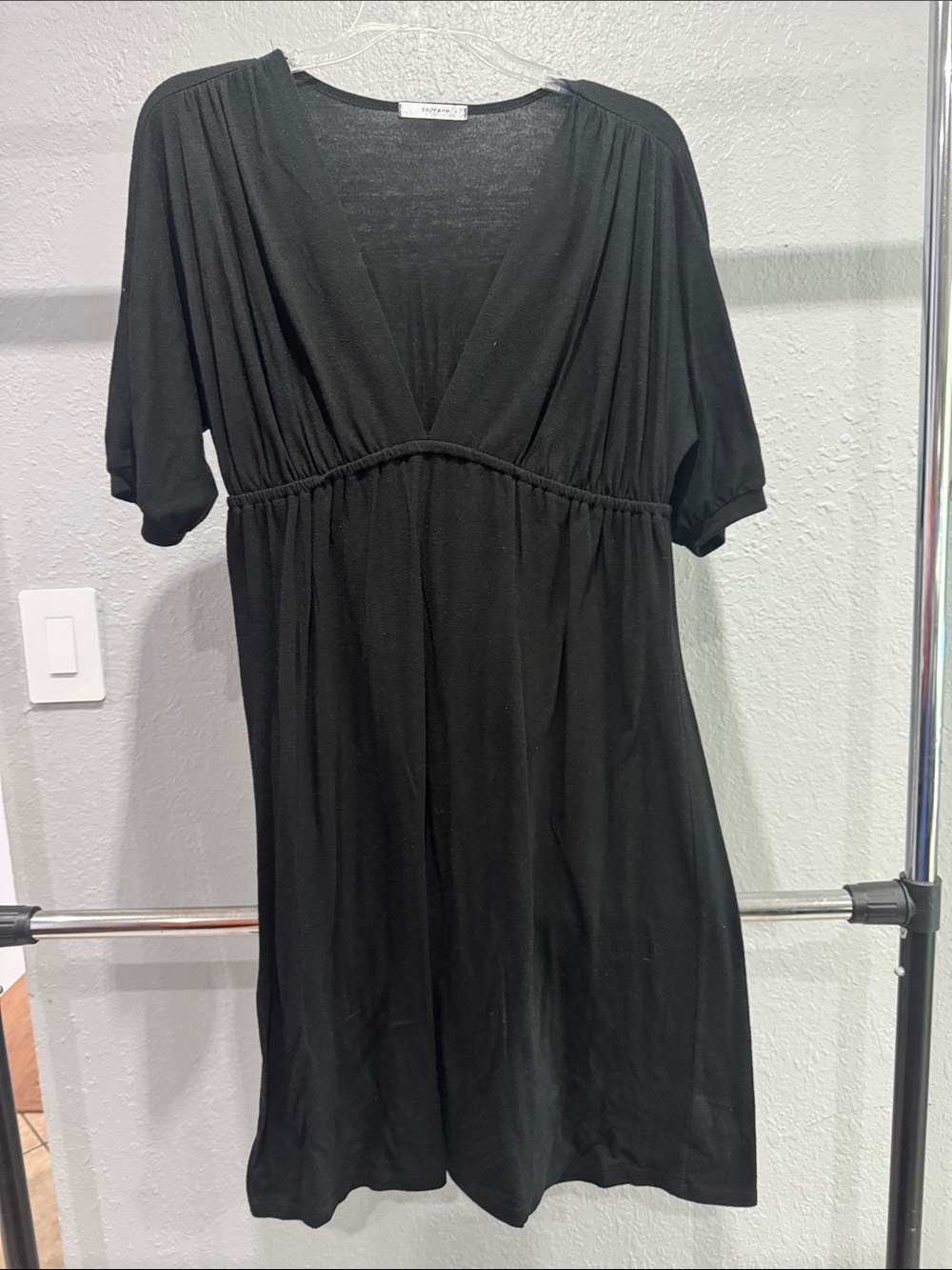 Soprano Black V-Neck Women’s Swim Cover-Up